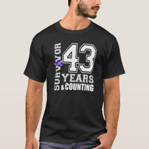 Camiseta Sobreviviente De 43 Años, Uso Lupus De Cinta Púrpu
