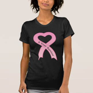 Camiseta Sobreviviente de 6 años Cinta rosada Chispa negra