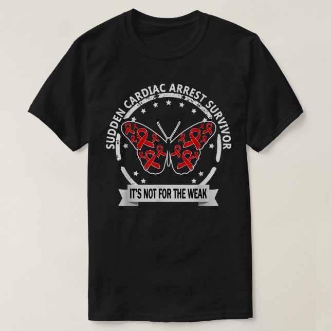 Camiseta Sobreviviente de arresto cardíaco súbito, mariposa (Diseño del anverso)