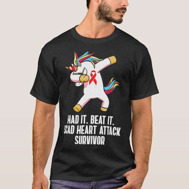 Camiseta Sobreviviente de ataque cardíaco de SCAD Rótulo a  (Anverso)