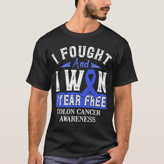 Camiseta Sobreviviente de cáncer de colon 1 año libre de ci (Anverso)