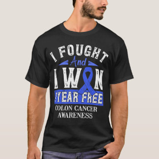 Camiseta Sobreviviente de cáncer de colon 1 año libre de ci