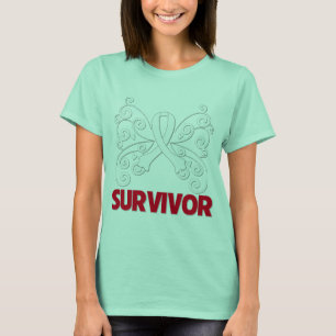 Camiseta Sobreviviente de cáncer de huesos mariposa