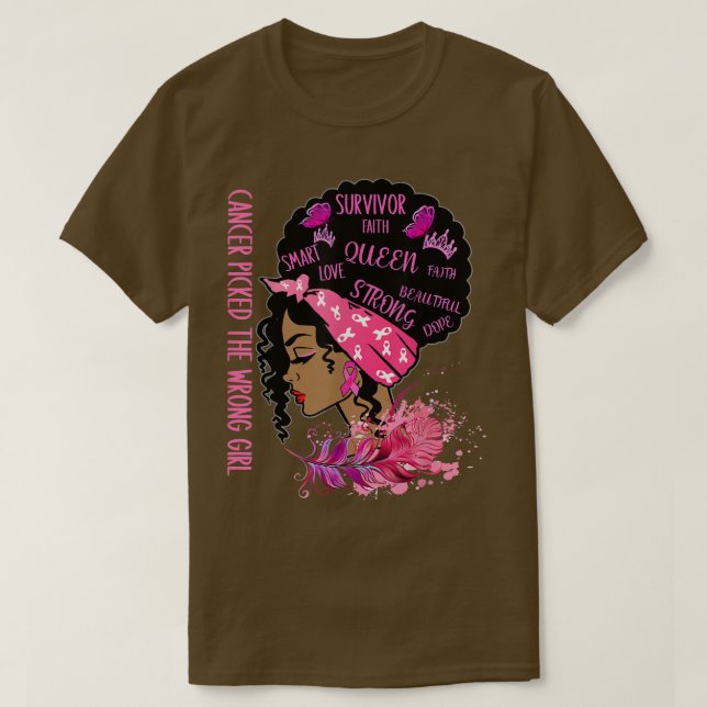 Camiseta Sobreviviente de cáncer de mama eligió a la reina  (Diseño del anverso)