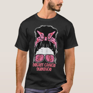 Camiseta Sobreviviente de cáncer de mama Hairbun Cáncer de 
