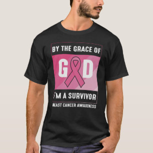 Camiseta Sobreviviente de cáncer de mama por la gracia cris