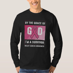 Camiseta Sobreviviente de cáncer de mama por la gracia cris