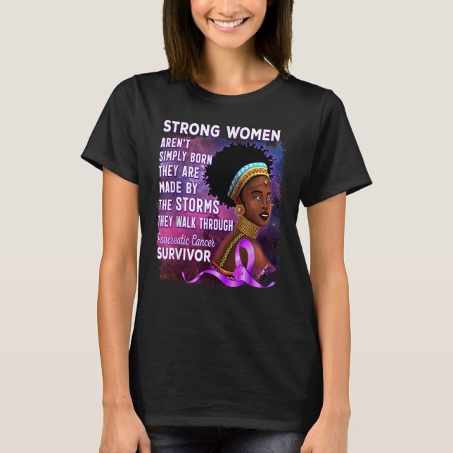 Camiseta Sobreviviente de cáncer de páncreas mujer afroamer (Anverso)