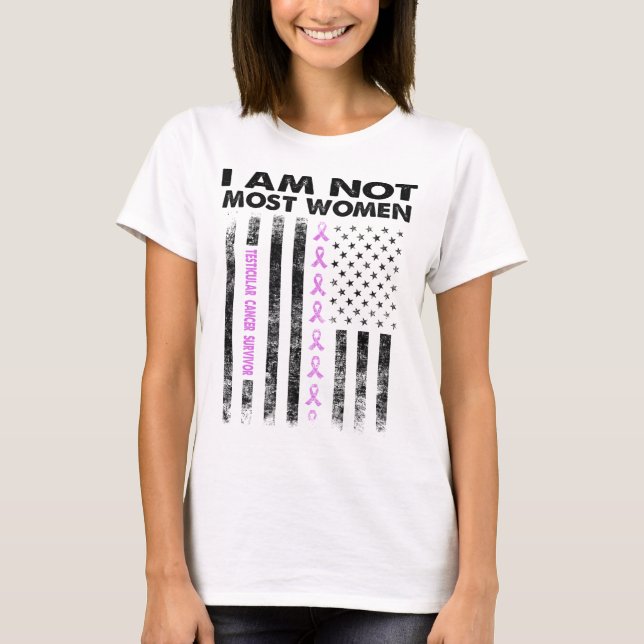 Camiseta sobreviviente de cáncer testicular no soy la mayor (Anverso)