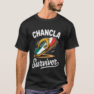 Camiseta Sobreviviente de Chancla Bandera Mexicana Meme Div