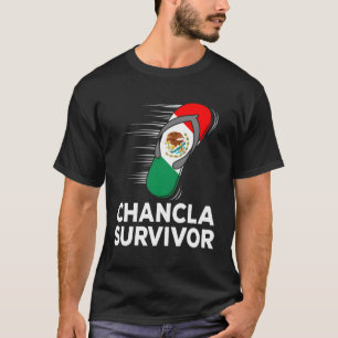Camiseta Sobreviviente de Chancla Chiste de Bandera Mexican