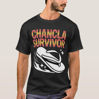 Camiseta Sobreviviente de chancla humor de familia latina a