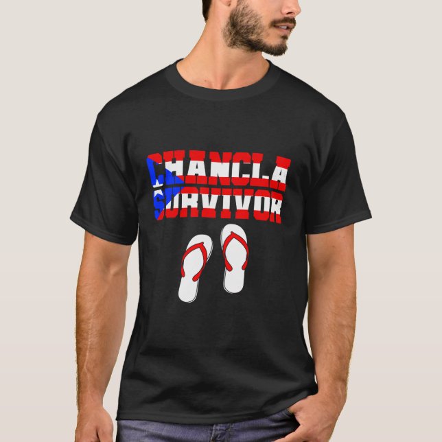 Camiseta Sobreviviente de Chancla Puerto Rico gracioso Chis (Anverso)