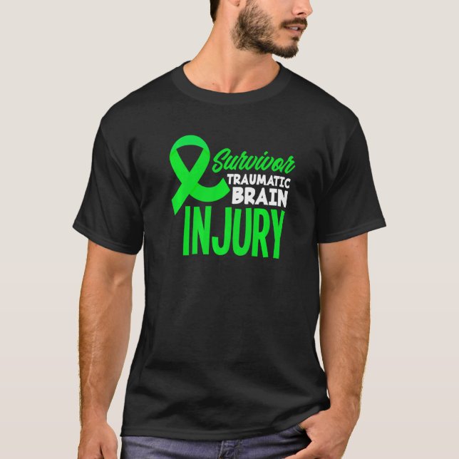 Camiseta Sobreviviente de cinta verde Traumática Lesiones C (Anverso)