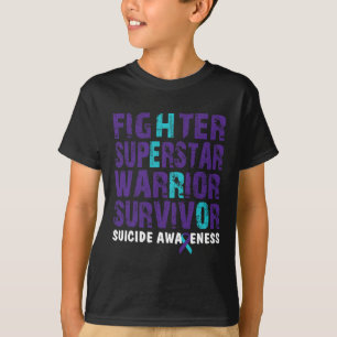 Camiseta Sobreviviente de combate Concienciación sobre el s