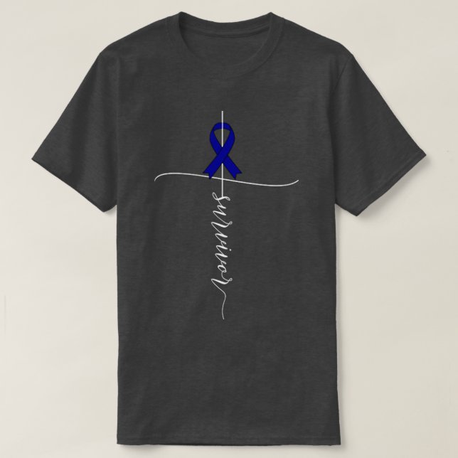 Camiseta Sobreviviente de conciencia sobre el cáncer de col (Diseño del anverso)