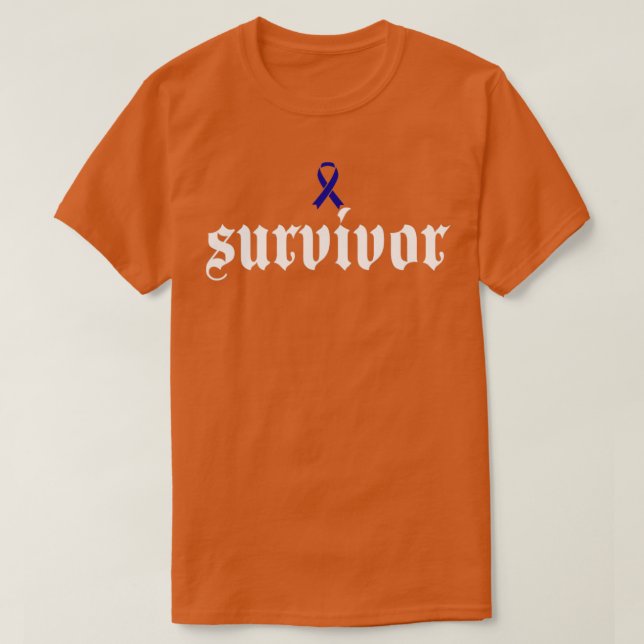 Camiseta Sobreviviente de conciencia sobre el cáncer de col (Diseño del anverso)