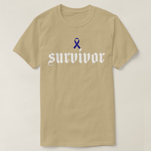 Camiseta Sobreviviente de conciencia sobre el cáncer de col (Diseño del anverso)
