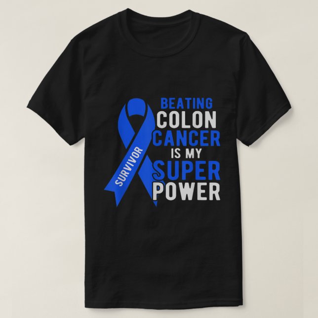 Camiseta Sobreviviente de conciencia sobre el cáncer de col (Diseño del anverso)