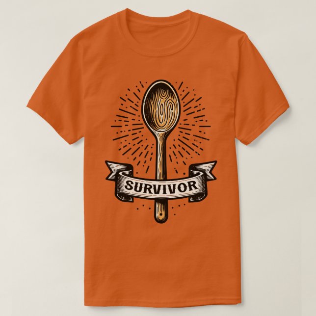 Camiseta Sobreviviente de Cuchara de Madera (Diseño del anverso)