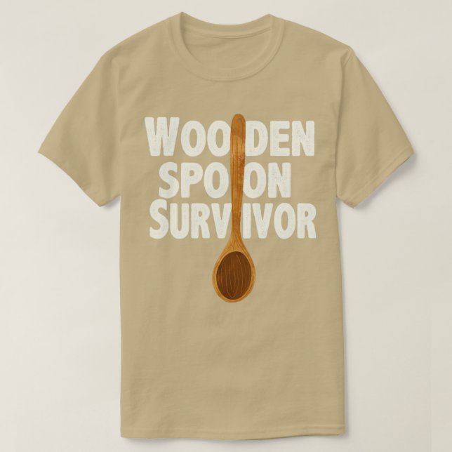 Camiseta Sobreviviente de cuchara de madera (Diseño del anverso)