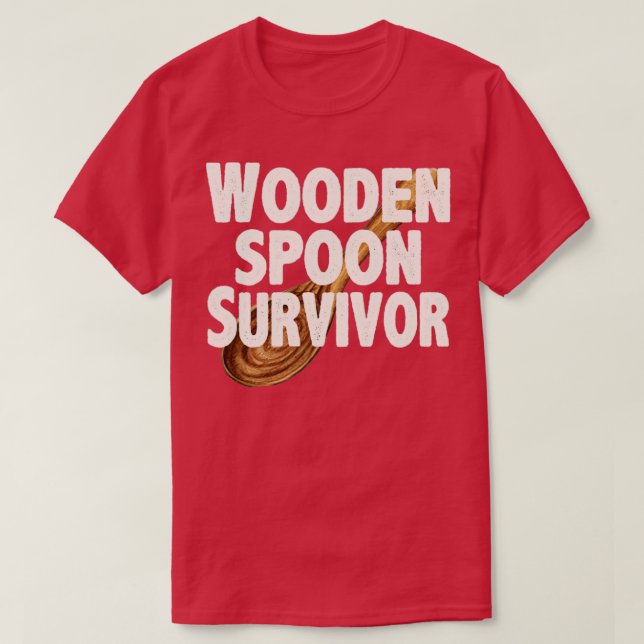 Camiseta Sobreviviente de cuchara de madera1 (Diseño del anverso)