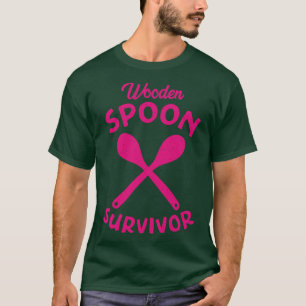 Camiseta Sobreviviente de cuchara de madera angustiado text