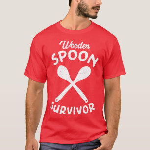 Camiseta Sobreviviente de Cuchara de Madera Dolor Texto bla
