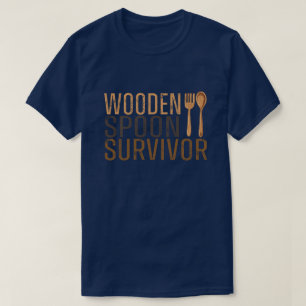 Camiseta Sobreviviente de Cuchara de Madera Graciosa Humor 