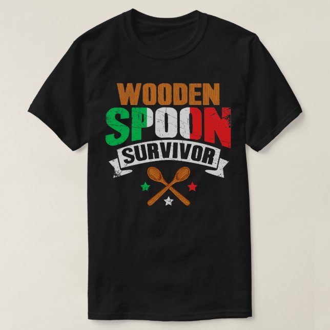 Camiseta Sobreviviente de Cuchara de Madera Italiana (Diseño del anverso)