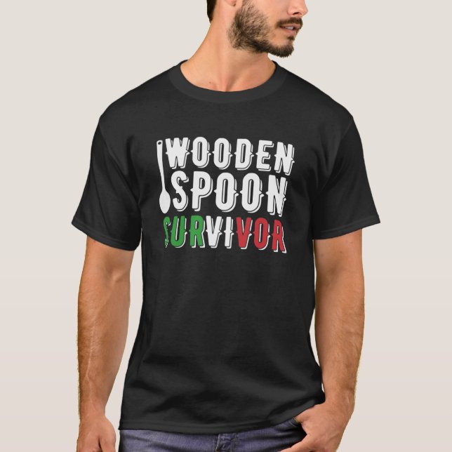 Camiseta Sobreviviente de Cuchara de Madera o divertidos re (Anverso)