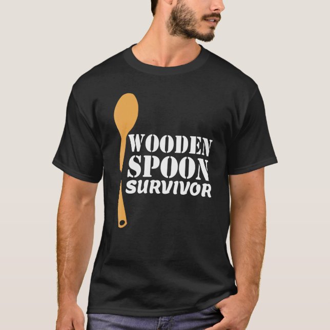 Camiseta Sobreviviente de cuchara de madera para hombres Or (Anverso)