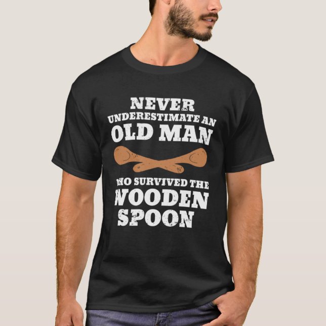Camiseta Sobreviviente de Cuchara de Madera Retro 4 (Anverso)