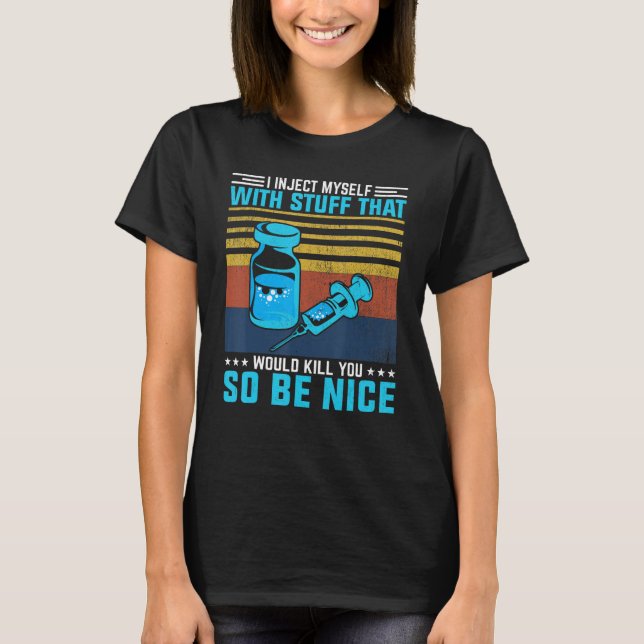 Camiseta Sobreviviente de diabetes yo me inyecto diabetes r (Anverso)