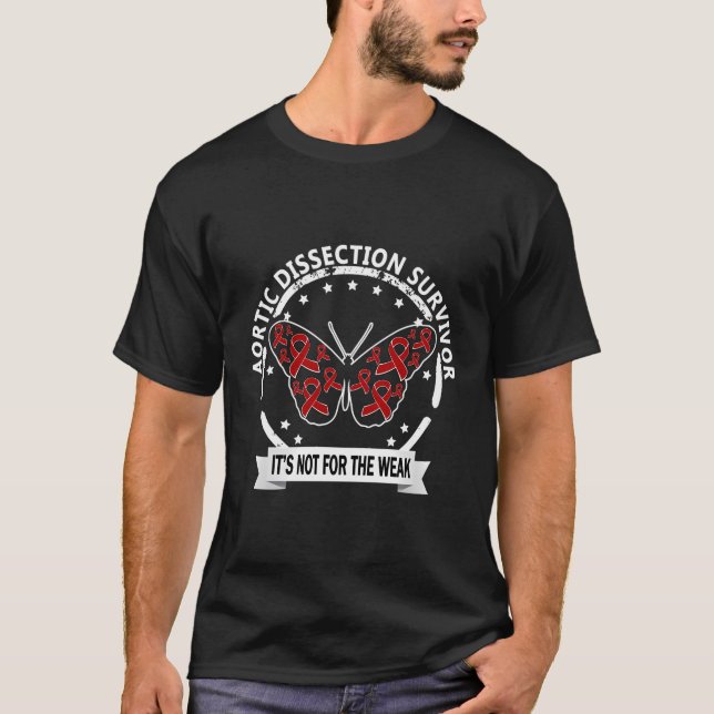 Camiseta Sobreviviente de disección aórtica Cinta roja alza (Anverso)
