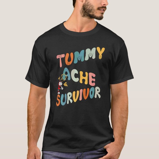 Camiseta Sobreviviente de dolor de barriga genial Dolor de  (Anverso)