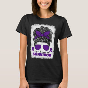 Camiseta Sobreviviente De Epilepsia Para Mujeres Madre Púrp