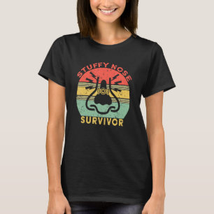 Camiseta Sobreviviente de gripe fría con nariz tapada vinta