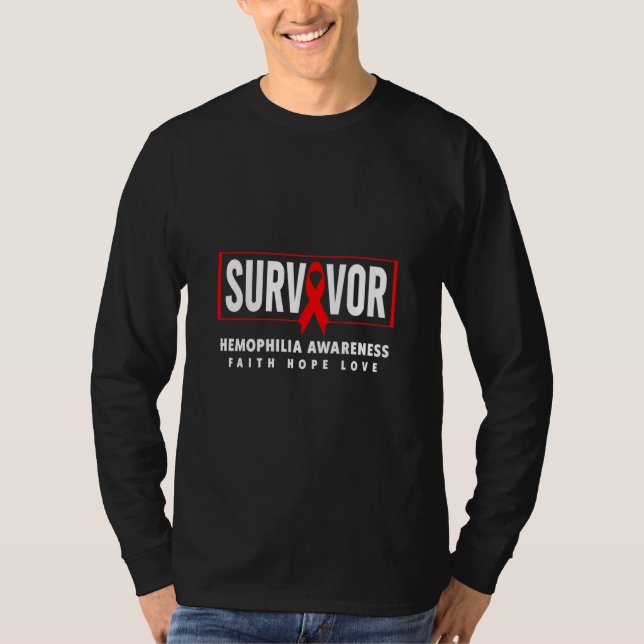 Camiseta Sobreviviente de hemofilia Sensibilización fuerte  (Anverso)