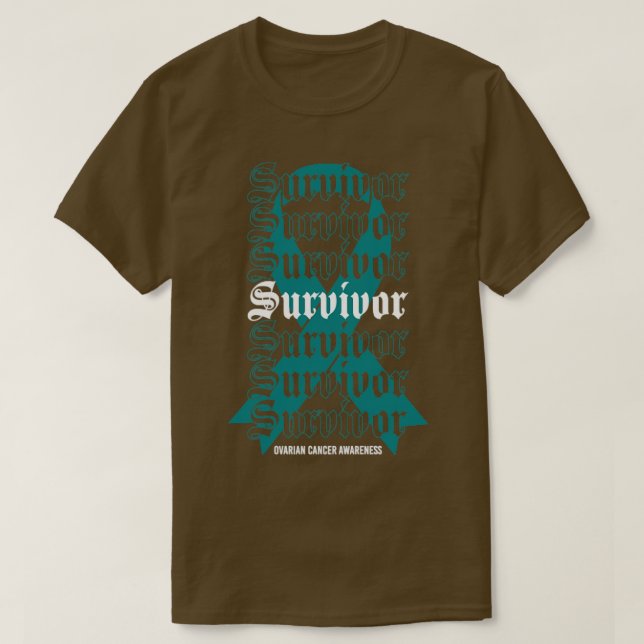 Camiseta Sobreviviente de la conciencia del cáncer de ovari (Diseño del anverso)