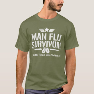 Camiseta Sobreviviente de la gripe masculina: probado en ba