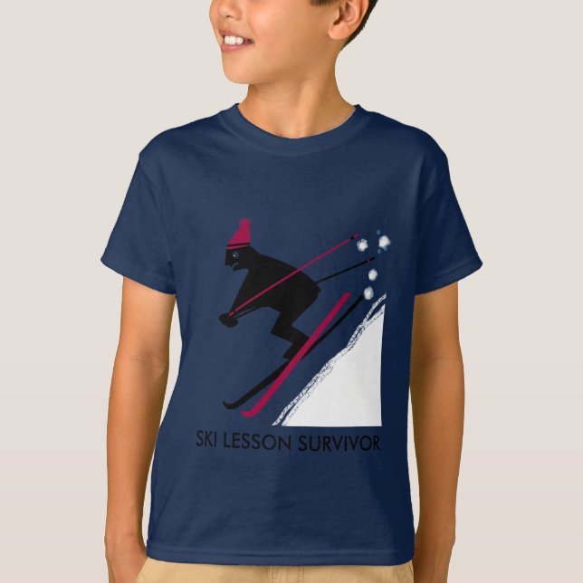 Camiseta Sobreviviente de la lección de esquí (Anverso)