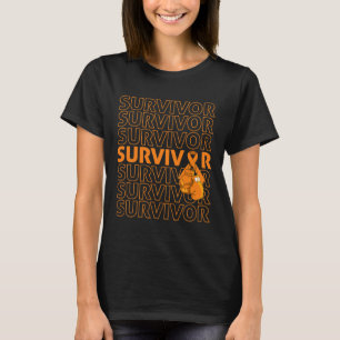 Camiseta Sobreviviente de la leucemia Naranja Cinta Boxing 