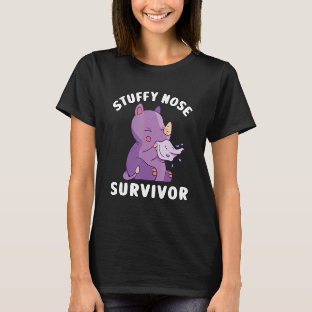 Camiseta Sobreviviente de la nariz acobardada Rinoceronte H (Anverso)