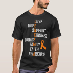 Camiseta Sobreviviente de leucemia Naranja Cinta Rótulo Ret