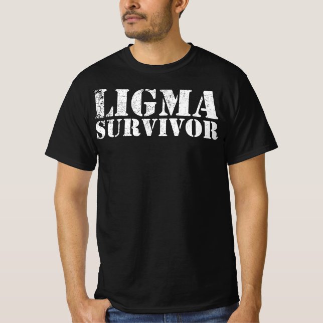 Camiseta Sobreviviente de Ligma - Logotipo de caja roja (Anverso)
