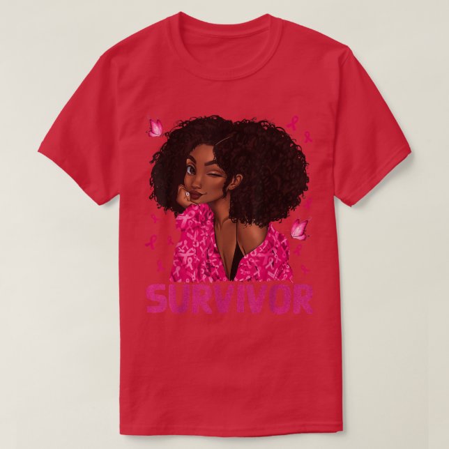 Camiseta Sobreviviente de mujer negra Cinta sobreviviente d (Diseño del anverso)