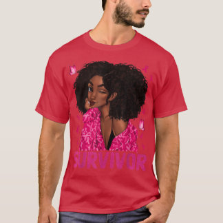Camiseta Sobreviviente de mujer negra Cinta sobreviviente d