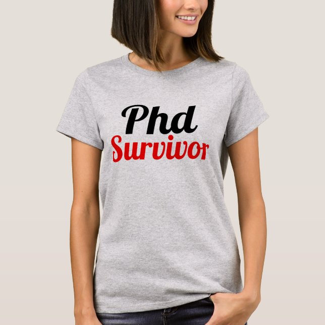 Camiseta Sobreviviente de Phd Tipografía negro rojo (Anverso)