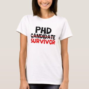 Camiseta Sobreviviente de Phd Tipografía negro rojo